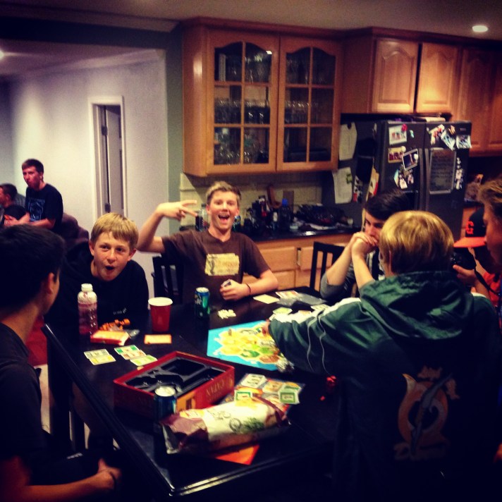 The boys taking over our kitchen.